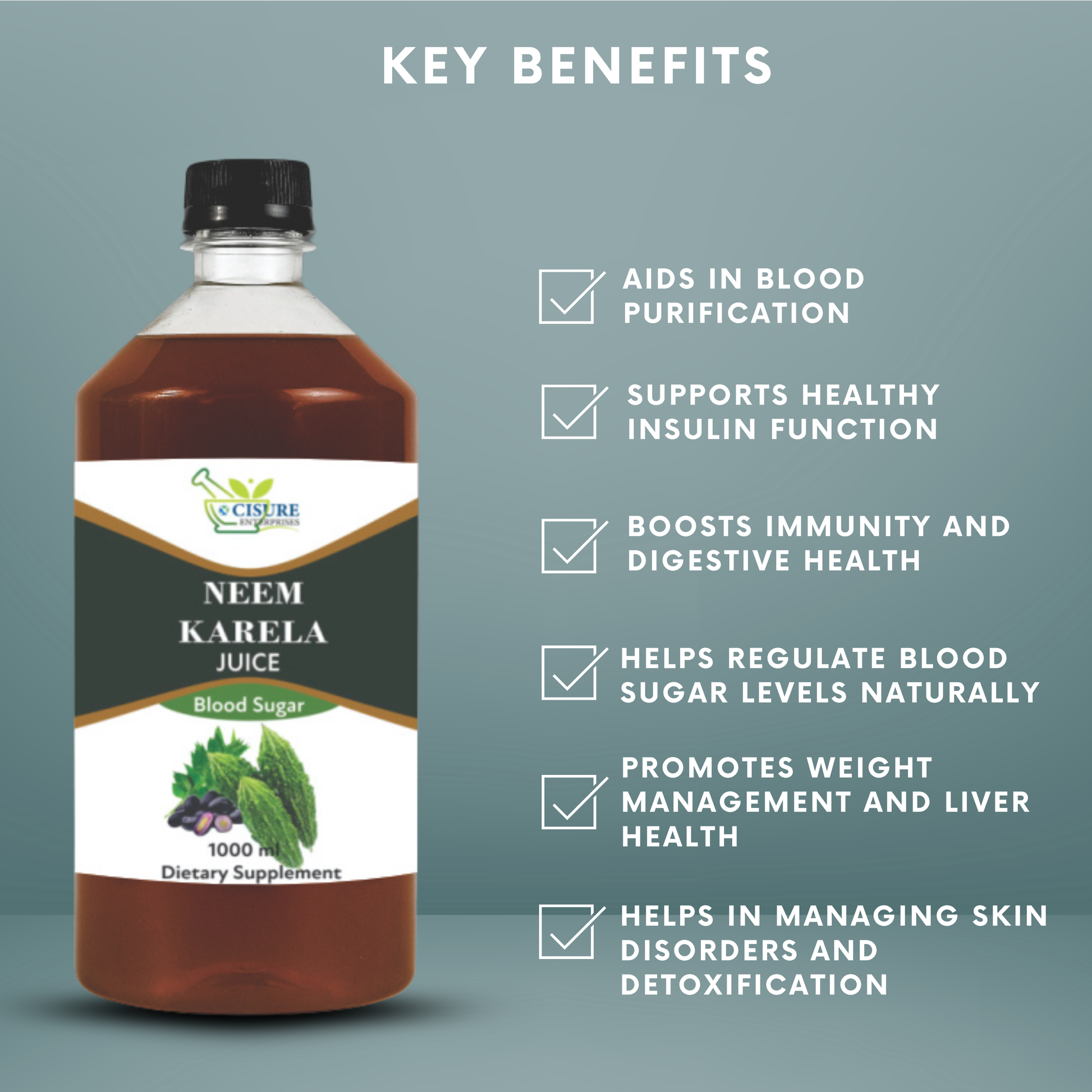 Cisure Neem Karela Juice – Natural Blood Sugar Support - My Store