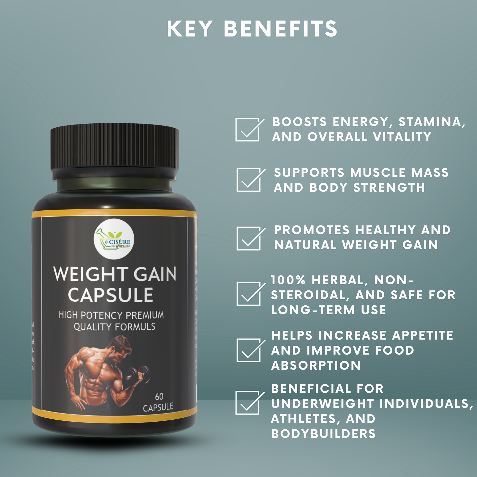 Cisure Weight Gain Capsule – Premium High Potency Mass Gainer Formula - My Store