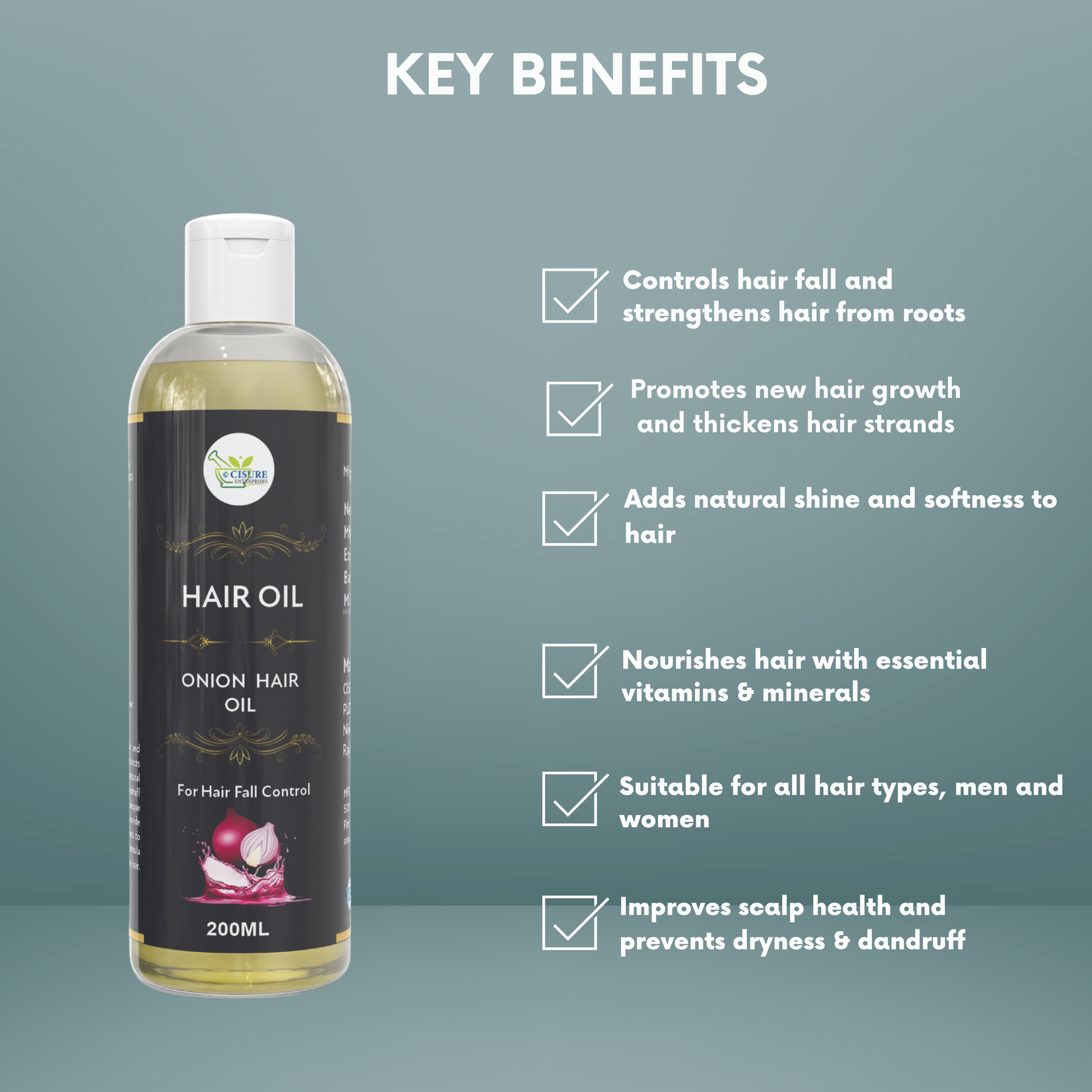 Cisure Onion Hair Oil – Hair Fall Control & Hair Growth Booster (200ml) - My Store