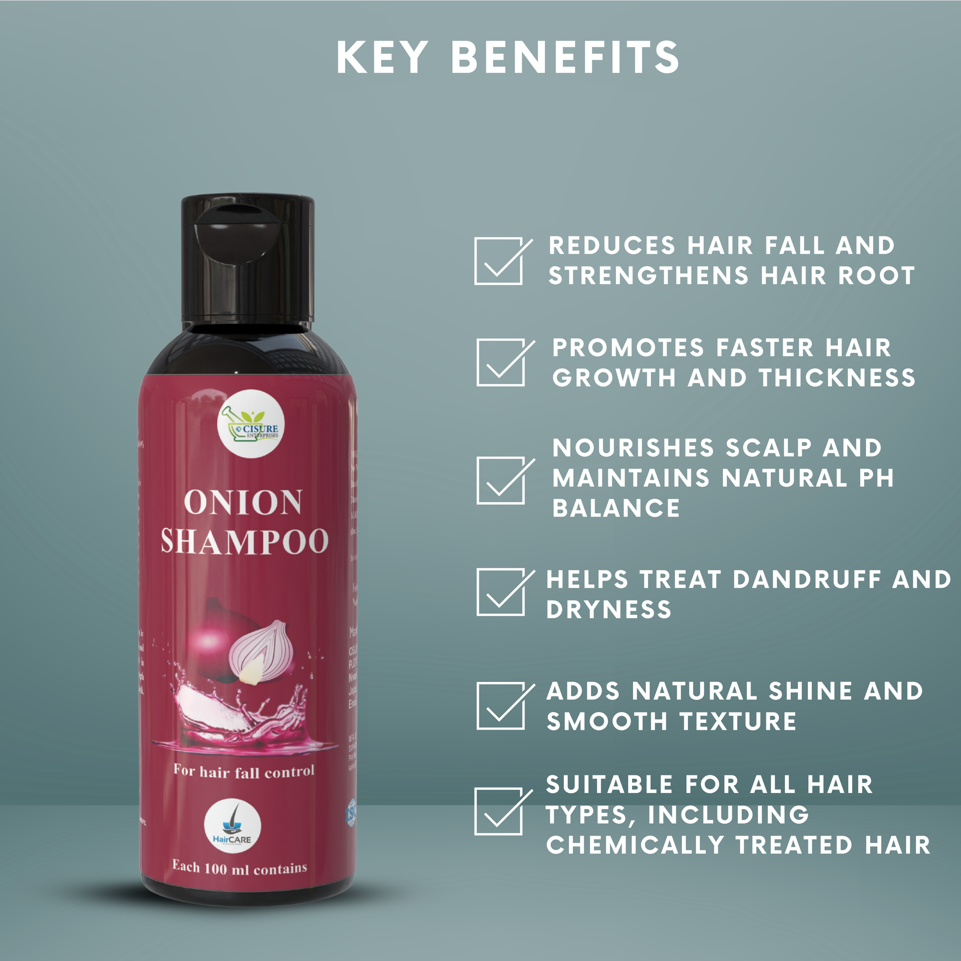 Cisure Onion Shampoo – For Hair Fall Control & Healthy Scalp (100ml) - My Store