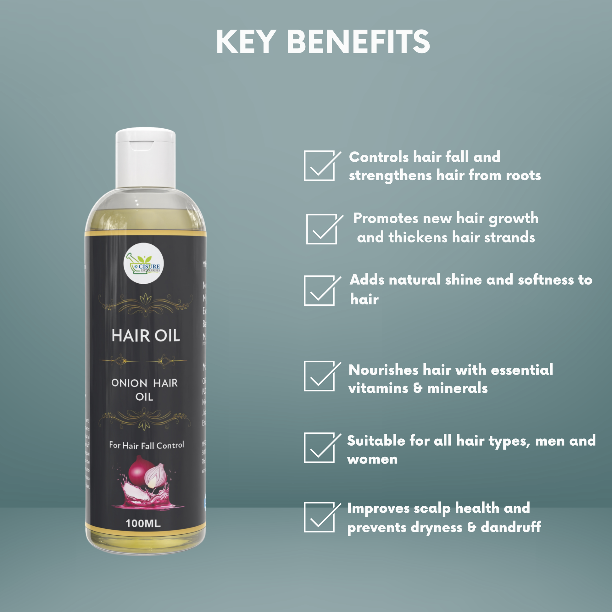 Cisure Onion Hair Oil – Hair Fall Control & Hair Growth Booster (100ml) - My Store