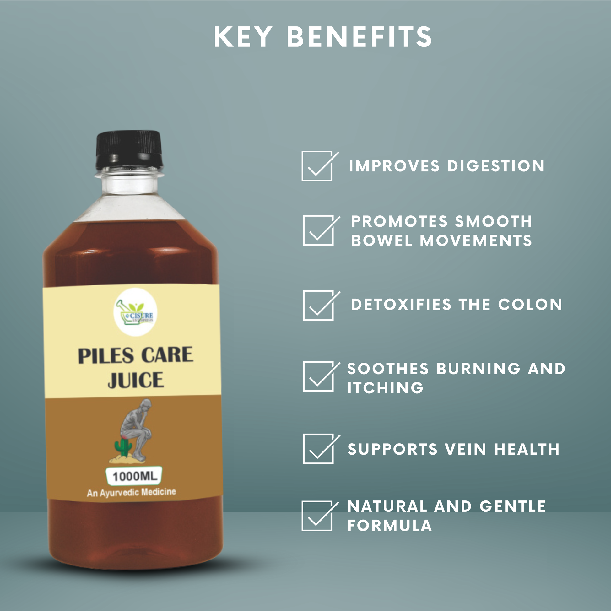 Cisure Piles Care Juice – Ayurvedic Relief for Hemorrhoids (1000ml) - My Store