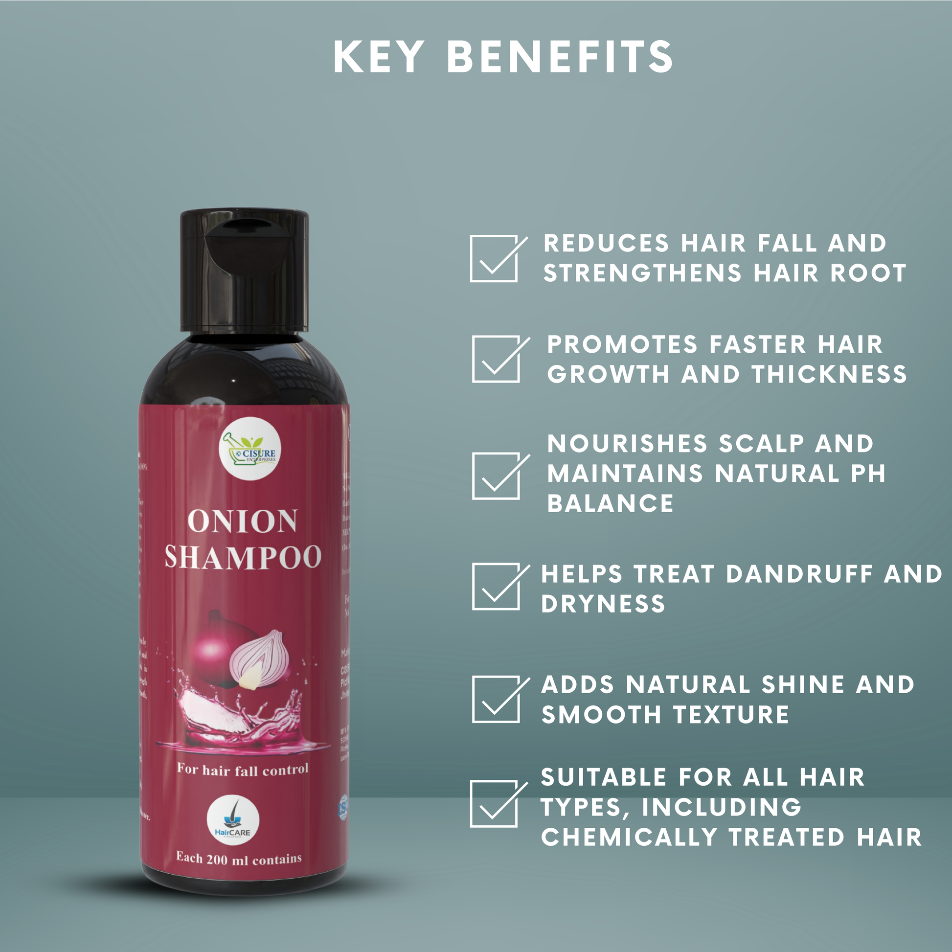 Cisure Onion Shampoo – For Hair Fall Control & Healthy Scalp (200ml) - My Store