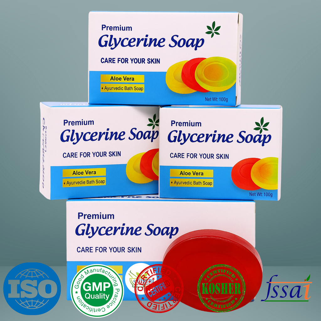 Premium Aloe Vera Glycerine Soap | Ayurvedic Moisturizing Bath Bar Pack Of 6 - My Store